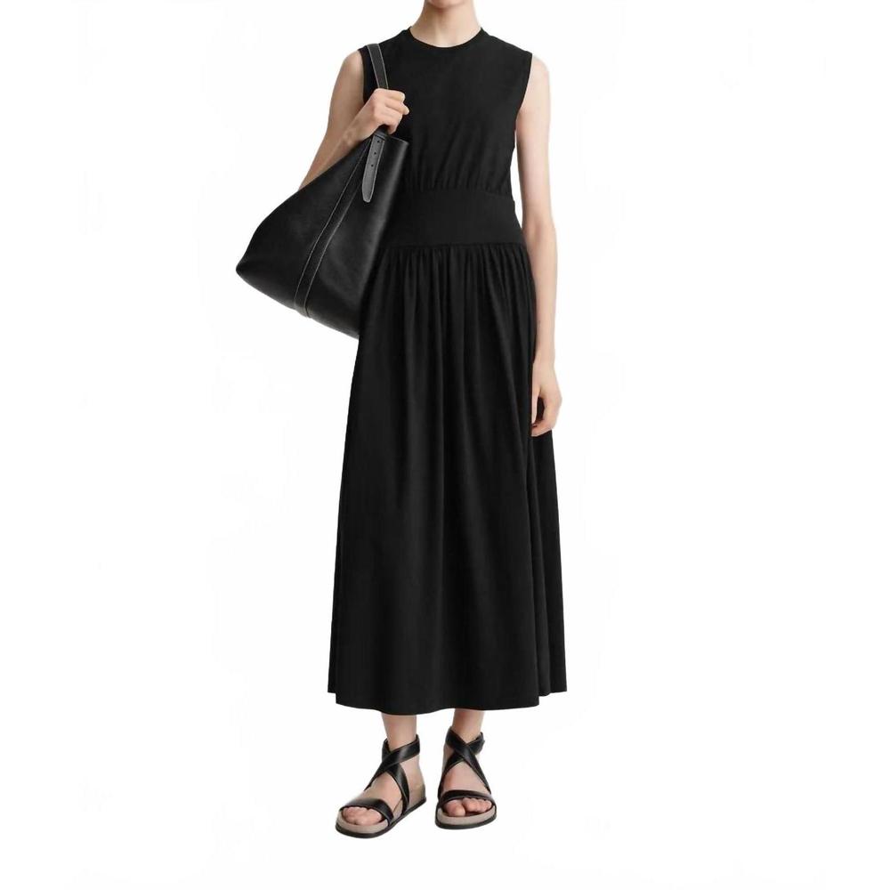 NEW TOTEME sleeveless cotton tee dress in black - Picture 4 of 7